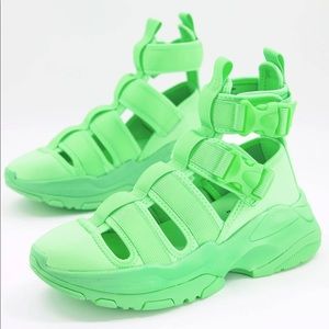 Asos Sneaker Sandals Neon Green